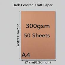20 Sheets Of A4 Brown Cardboard, 300gsm Thick, Suitable For Card Printing, Hang Tag Design, And Painting - Brown - View 13