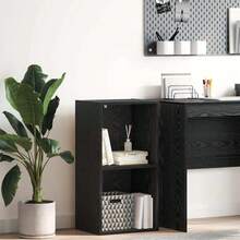 Libreria vidaXL effetto rovere nero, 40 x 30 x 77 cm, materiale a base di legno. - nero - Visualizzare 2