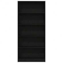Bibliothèque vidaXL aspect chêne noir 80 x 24 x 176 cm, matériau à base de bois - Tabac - Voir 5