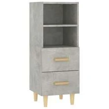 vidaXL Sideboard Betongrau 34,5x34x90 cm Holzwerkstoff - Grau - Übersicht 4