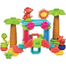 Bristle Blocks – Bloques de construcción entrelazados Stem – Juego de 58 Piezas para niños pequeños y niños – Bloques de árboles y Animales – Cubo de Almacenamiento – 2 años + - 58 piezas de aventura en la selva - Ver 3