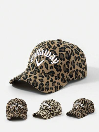 1pc Men's Embroidered Leopard Print Baseball Cap, Streetwear Fashion Casual Hat For Spring, Autumn, Travel, Beach Vacation