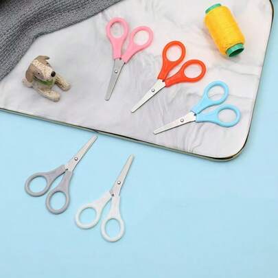 10.16cm Stainless Steel Safety Scissors Set - Sharp Tip, Ergonomic Design For Comfortable Grip, Ideal For School Crafts, Office Use And DIY Projects