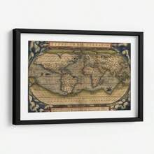 MX   Canvas Lab Cuadro decorativo enmarcado Marco color Negro con marialuisa Ortelius World Map 30 x 20 cm Cuadros para decorar recamara sala baño oficina Decoración con tema: Mapas - OrteliusMundoMapaEnmarcadoColorNegroconmarialuisa - Ver 1