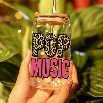 完美生日礼物！16盎司励志语录玻璃罐杯，带盖和吸管，节日啤酒圣诞礼物，送给家人和朋友，可重复使用，果汁，也适合冰咖啡