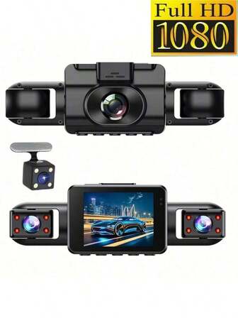 Cámara de estacionamiento de cuatro canales, con grabación a 1080P en la parte delantera, 720P en la parte trasera y 480P en los lados izquierdo y derecho. Incluye monitoreo de estacionamiento las 24 horas, grabación en bucle y monitoreo de estacionamiento de 360° de ángulo amplio.