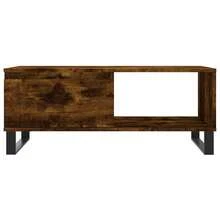 Tavolino da caffè vidaXL in rovere affumicato, 90x50x36,5 cm, in legno composito. - Castano - Visualizzare 5