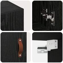 Armário de parede vidaXL, com aparência de carvalho preto, 60 x 31 x 60 cm, material à base de madeira. - Preto - Ver 9
