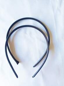 1pc 1cm Black Simple Plastic Headband, Hairband, Hair Hoop - Black - View 3