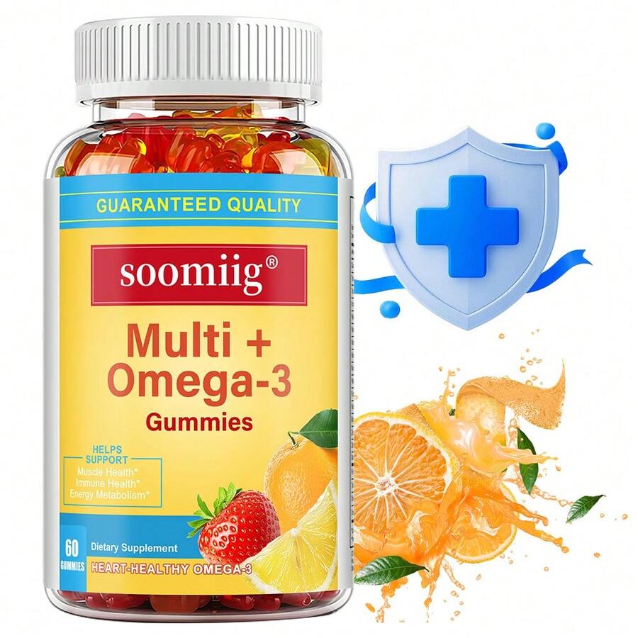 Multivitamin Gummies, Containing Vitamins And Omega-3 - Support Immune System Health - Suitable For Both Men And Women - 60 Gummies, 60-Day Supply - 1瓶 - 查看 1