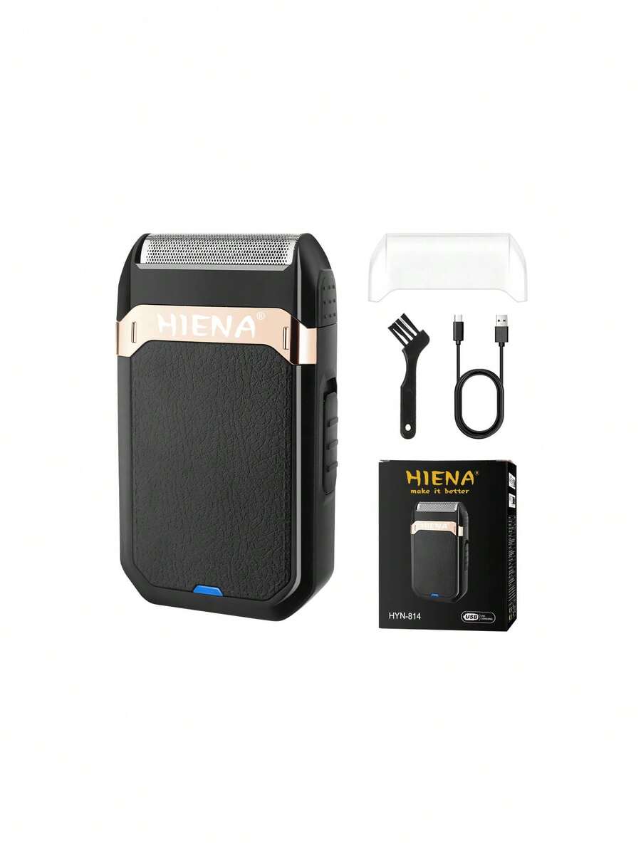 HIENA 1pc Men'sreciprocating Electric Shaver, Shaving Beard And Sideburns, USB Portable Fast Charging, Power Prompt, 600mAh Lithium Battery. Small In Size And Easy To Carry When Going Out, It Is A Good Personal Shaving Tool - Black - View 1