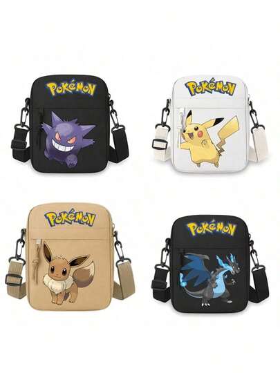 Peach Tree Fashionable Minimalistisk Enfärgad Liten Axelväska, Daglig Mångsidig Avslappnad Nylon Lätt Vattentålig Axelväska, Sportväska, Pokémon, Pikachu, 1 st Korstryck Semesterresor Jul Semester Thanksgiving Utomhus Bärbar Slingväska Sommar Tillbaka Till Skolan Sommarväska Vårlovsväska