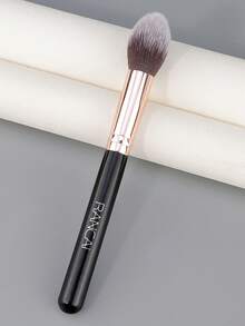 RANCAI 1pc Blush Brush/Highlighter Brush/Contour Brush/Face Powder Brush, Black Wooden Handle, Tapered Bristles, Densely Packed, Suitable For Powder, Blush, Contour, Shading And Polishing, 16.5cm - Multicolor - View 2