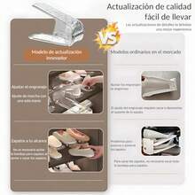 TLL  Organizador de Zapatos Apilable6 Piezas ranuras ajustables para zapatos apilador de zapatos de doble capa Con textura antideslizante organizador para ahorro de espacio para estantes del Armario9917 - Transparente - Ver 4
