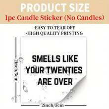 2/4/6pcs "Smells Like Your Twenties Are Over" Funny 30th Birthday Candle Sticker, Vinyl Synthetic Paper Decal, Humorous Age Milestone Label For Gifts, Anniversary, Valentine'S Day, Birthday Presents For Parents, Friends, Colleagues, Teachers - A - View 2