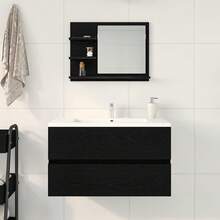 Specchio da bagno vidaXL effetto rovere nero 60x10,5x45 cm Materiale a base di legno - nero - Visualizzare 2