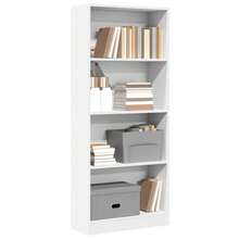 Bibliothèque vidaXL Blanche 60x24x143 cm Matériau à base de bois - Blanc - Voir 2