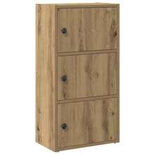 Libreria vidaXL in legno composito di rovere artigianale, 40x24x77 cm - Castano - Visualizzare 3