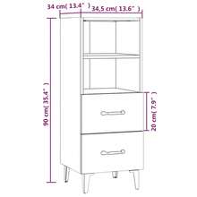 Buffet vidaXL Chêne Sonoma 34,5 x 34 x 90 cm Matériau à base de bois - Tabac - Voir 8