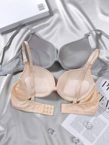 2pcs Padded Lightly Lined Bra With Ruffle Bow Decor, Suitable For Teenage Girls - Multicolor - View 3
