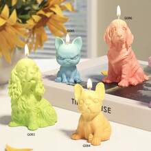 Molde de silicona 3D de Bulldog Francés, molde de resina para velas de perro sentado/de pie DIY - Blanco - Ver 1