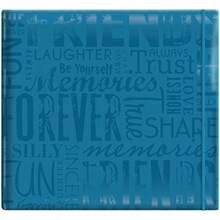 MBI by MCS Embossed Gloss Expressions 12-Inch by 12-Inch Page Top Load Scrapbook, Teal, Embossed "Friends", 13.2 x 12.5 Overall(Verde azulado) - Multicolor - Ver 1
