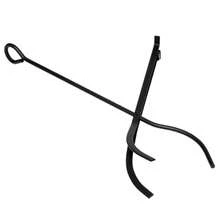 Outsunny Firewood Rack, 2-Tier Firewood Storage, Firewood Tool, Black, 40x30x74.5cm