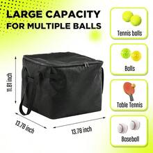 Tennis Balls Hopper Tennis Ball Basket Picker Hopper Container With Side Pockets Lightweight Teaching Cart Bag Picking And Storage Training Ball, Frame Not Included - 黑色 - 查看 3