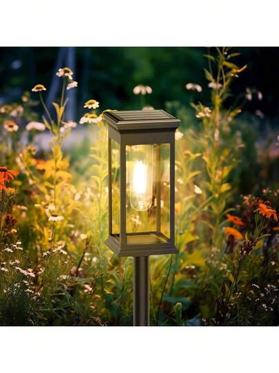 2/4/6PCS Solar Powered Outdoor Path Lights Warm White LED Christmas Lawn Decor Garden Fairy Lights Waterproof Pathway Markers For Yard Patio New Year Decoration