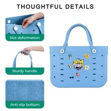 CSjihua XL/L/M EVA Waterproof All-Season Extra Large Size Large Capacity Breathable Dopamine Candy Color EVA Women's Tote Bag Beach Bag, Extra Large Size EVA Tote Bag, EVA Beach Bag, EVA Tote Bag, EVA Shoulder Bag, EVA Basket Bag, EVA Beach Bag - Lightweight And Durable Solid Color Open Design, Large Waterproof Washable Sturdy Open Tote Bag, Suitable For The Beach, Outdoor Swimming Pool, Gym, Shopping Mall, Picnic And Camping - Stylish Holiday Accessory, Beach Bag, Holiday, Leisure Outing, Holiday Gift. - 彩色 - 查看 11