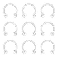 CIZME Khuyên mũi/môi/tai hình móng ngựa trong suốt 16G, khuyên mũi septum bằng nhựa, nút bịt tai Bioflex Acrylic, khuyên hình móng ngựa có tạ, thích hợp cho công việc và trường học, kích thước 6mm-12mm - Trong sáng - Xem 10