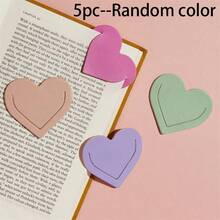 1/5pcs Heart-Shaped Faux Bookmarks - Colorful Double-Sided Bookmarks, Ideal Gift For Book Lovers, Perfect For Readers And Journal Enthusiasts (Random Color) - MultiWarna - View 12