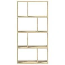 vidaXL Bücherregal Sonoma-Eiche 60x20x120 cm Holzwerkstoff - Braun - Übersicht 5