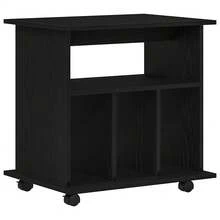 Armoire roulante vidaXL, aspect chêne noir, 60 x 45 x 55 cm, matériau à base de bois - Noir - Voir 3