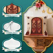 4pcs Islamic Architecture & Floral Pattern Throw Pillow Covers, Single-Sided Printed Cushion Covers, Suitable For Living Room Bedroom Home Decor, All Season - Pillow Inserts Not Included - Multicolor - View 5