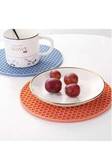 3 Pcs Multifunctional Round Silicone Pot Holder Mats Food-Contact Grade Silicone Non-Slip & Heat Insulation & Anti-Scald Kitchen Operation/Restaurant Plating/Outdoor Picnics/Family BBQ Dining Table Protection Mats Heat Insulating Trivets Durable & Easy To Clean Father's Day Mother's Day Graduation Season Practical Kitchen Tools - Multicolor - View 10