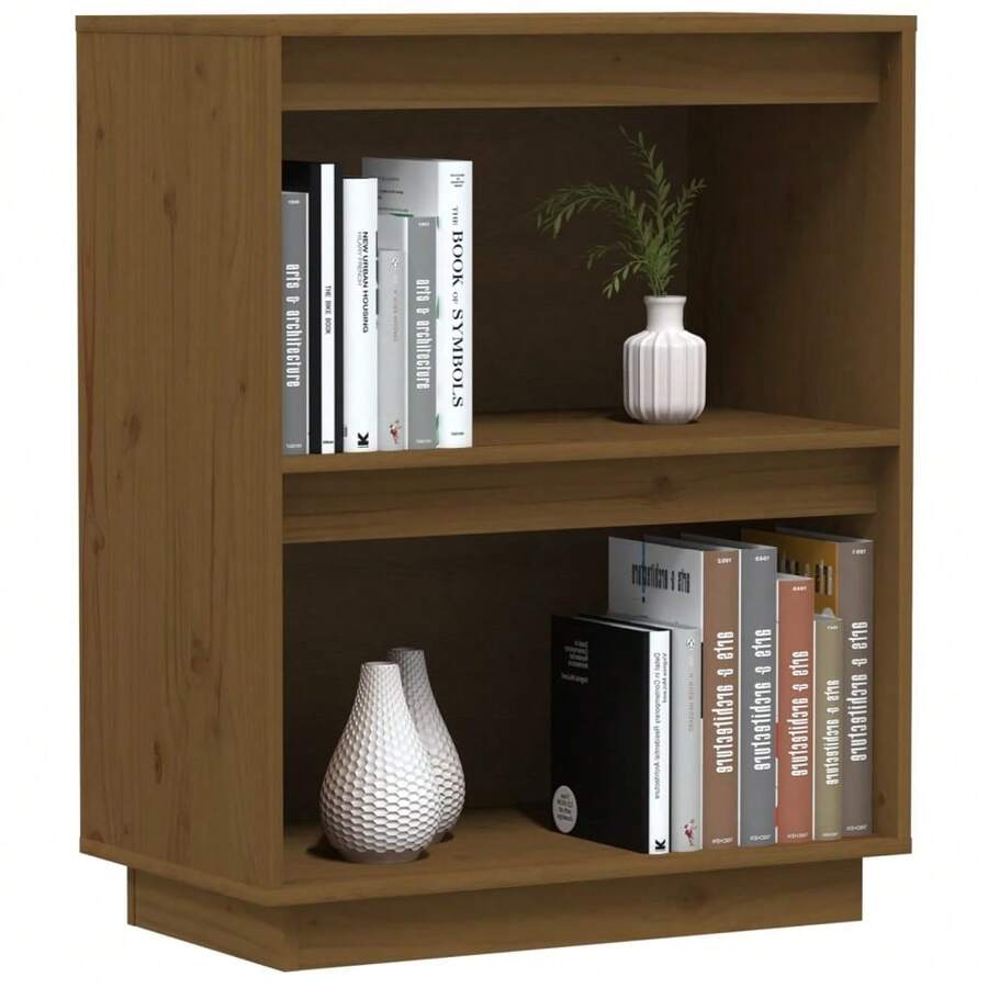 Aparador vidaXL Castanho Mel 60x34x75 cm Madeira Maciça de Pinheiro - Castanho - Ver 1