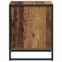 Table de chevet vidaXL en bois recyclé, 50 x 39,5 x 50 cm, bois d'ingénierie - Tabac - Voir 6