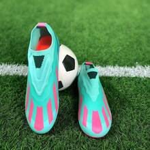 1 Pair Teenagers' Outdoor High-Top Football/Soccer Shoes, Unisex Gym & All-Season Sports Shoes - Strong Grip TPU Outsole, Suitable For Competition Matches And Team Training - Cadet Blue - View 5