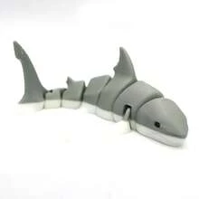 1 pieza Figura decorativa de tiburón multicolor impresa en 3D, regalo artesanal creativo, juguete con articulaciones móviles - Multicolor - Ver 4