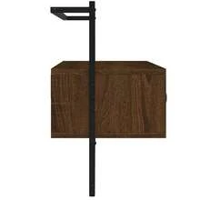 Meuble TV mural vidaXL, chêne brun, 100,5 x 30 x 51 cm, bois d'ingénierie - Tabac - Voir 5