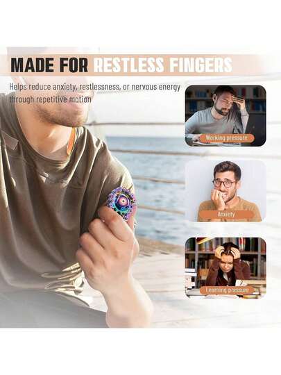 3 st. Fidget-leksaker med metallkugghjul, roterande cykelkedja för stresslindring, multifunktionell, presenter till tonåringar, skrivbordsleksaker