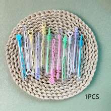 5支彩色多孔心形泡泡棒，户外活动泡泡液用品，营造节日氛围 - 混色 - 查看 14