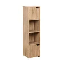 Ecommerc3 MOBLEKIT | Modular Wooden Shelves With Different Compartments And Door Options, Bookcases And Storage Furniture For Bedroom, Kitchen Or Entryway - Lemari Kayu Ek - 4 Kompartemen + 2 Pintu | 30*29*120cm - View 4