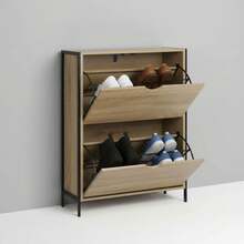 Ecommerc3 MOBLEKIT | 不同層數的鞋架和鞋子收納架，木質、金屬或不織布材質，開放式或帶門式可選，適用於玄關、臥室或走廊 - 免費送貨 ✅ 24/48 小時送達西班牙（半島） - 黑色鞋櫃 65*24*80 厘米 - 查看 1