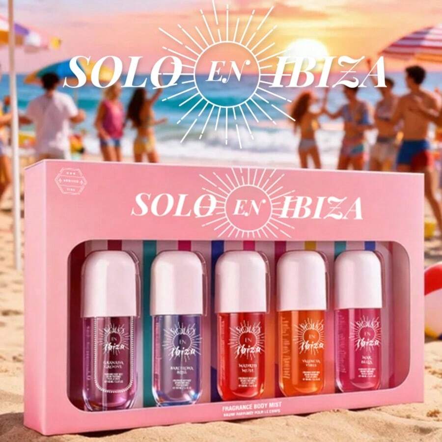 5-Piece Women's Hair & Body Perfume Spray Gift Set (5x3.4 Oz) - 5 Long-Lasting Sweet & Fresh Scents, Perfect Holiday & Date Gift,Christmas Gifts - 5-Piece Gift Set - 3.4oz/pcs - 查看 1