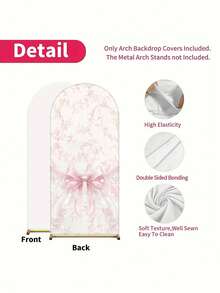 1pc/65pcs 2D Flat Pink Bow Decor Party Arch Backdrop Cover, Party Arch Zipper Closure Arch Support Cover, Decorative Elastic Fabric - Ideal For Holidays, Outdoor Lawn Parties And Events. Party Arch Decor, Event Backdrop Decor, Party Decor, Party Arch, Holiday Decor (Arch Stand Not Included) - Multicolor 01 - View 10