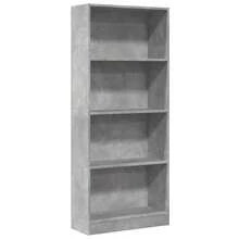 Estantería vidaXL color hormigón gris, 60x24x143 cm, material a base de madera. - Gris - Ver 3