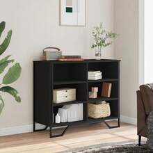 Aparador vidaXL negro, 91x35,5x74,5 cm, material a base de madera. - Negro - Ver 2