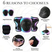 Pegatina ajustable para bicicleta de color degradado para niños y niñas casco y almohadillas para orejas para niños de 3-5-8-14 + casco de monopatín con rodilleras codos patinaje en líneaBMX Helmet - Gradiente01 - Ver 3